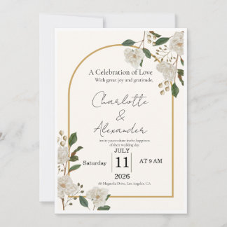 Modelo de Convite de Casamento de Luxo Elegante |