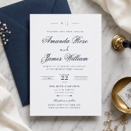 Modelo de Convite de Casamento de Luxo Minimalista