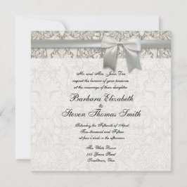 Modelo de convite de casamento de renda antiga vin