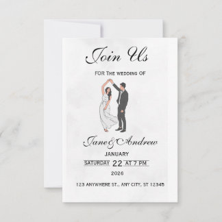 Modelo de Convite de Casamento Elegante - Flo Româ