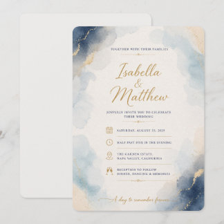 Modelo de Convite de Casamento em Aquarela Elegant