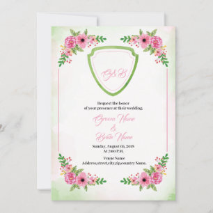 Modelo de Convite de Casamento Floral