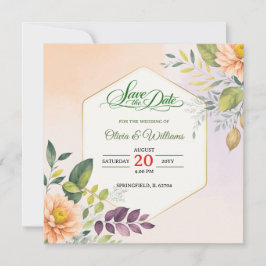 Modelo de Convite de Casamento Floral Elegante
