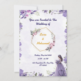 Modelo de Convite de Casamento Floral Elegante