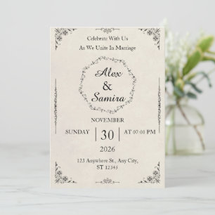 Modelo de Convite de Casamento Floral Elegante