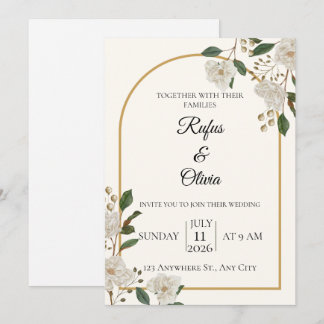 Modelo de Convite de Casamento Floral Elegante