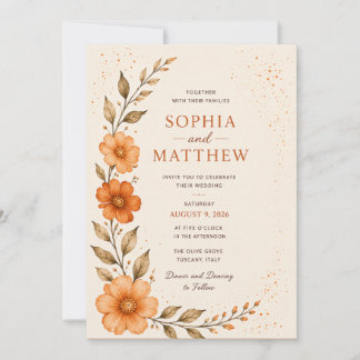 Modelo de Convite de Casamento Floral Elegante