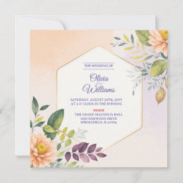 Modelo de Convite de Casamento Floral Elegante
