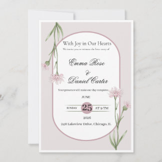 Modelo de Convite de Casamento Floral Elegante | L