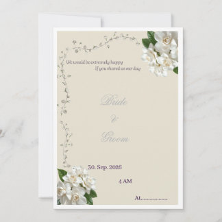Modelo de Convite de Casamento Floral Elegante, Mi