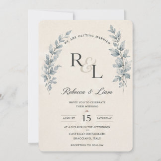 Modelo de Convite de Casamento Floral Minimalista