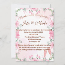 Modelo de Convite de Casamento Floral Romântico
