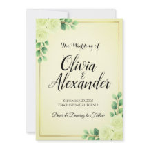 Modelo de Convite de Casamento Floral | Texto Edit