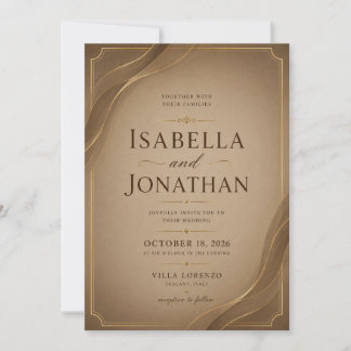 Modelo de Convite de Casamento Minimalista de Luxo