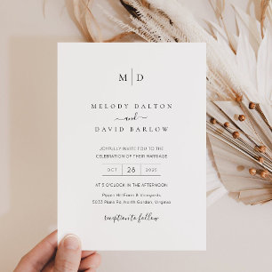 Modelo de Convite de Casamento Minimalista Elegant