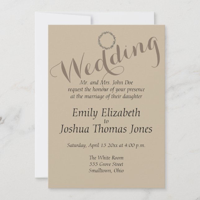 Modelo de convite de casamento personalizado simpl (Frente)