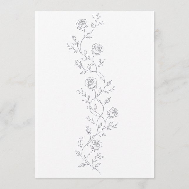 Modelo de Convite de Casamento Rosa Minimalista (Verso)