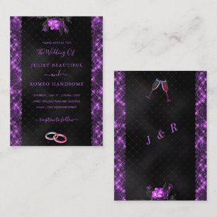 Modelo de Convite de Casamento Roxo e Preto