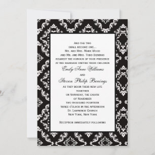Modelo de Convite de Casamento tema damasco