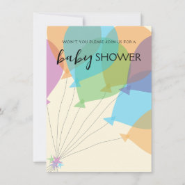 Modelo de Convite de Chá de fraldas de Balão Desen