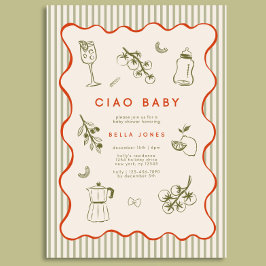 Modelo de Convite de Chás de Bebê Ciao Bambino