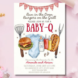 Modelo de Convite de Churrasco Baby Shower Baby-Q,