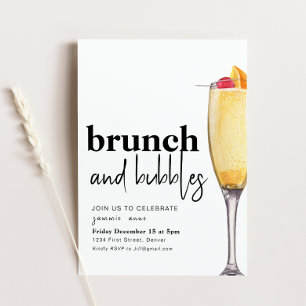 Modelo de Convite de Festa Brunch e Bolhas