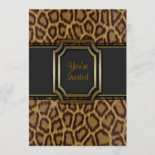 Modelo de Convite de Festa com Estampa de Leopardo