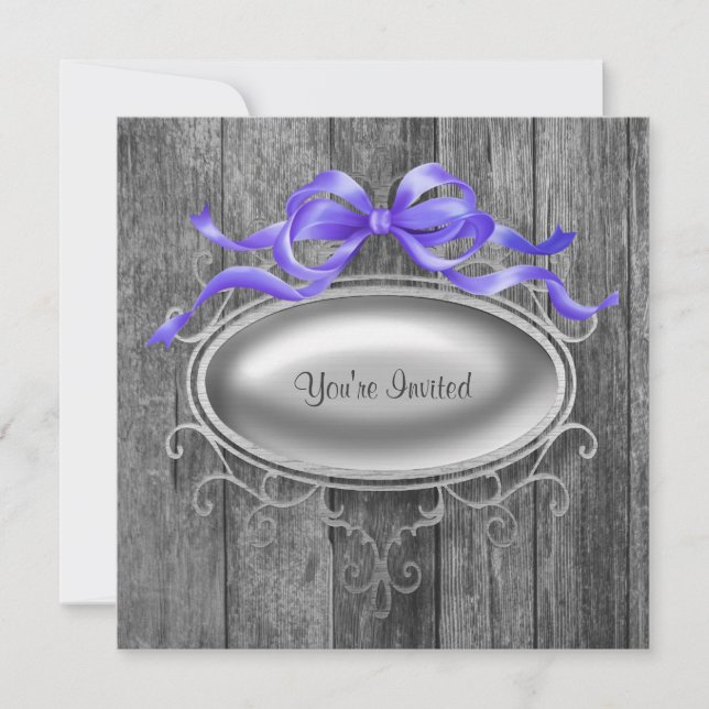 Modelo de Convite de Festa com Madeira de Celeiro  (Frente)