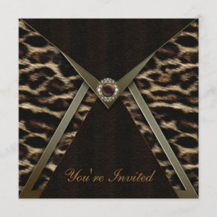 Modelo de convite de festa de leopardo
