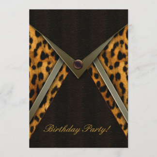 Modelo de Convite de Festa de Leopardo