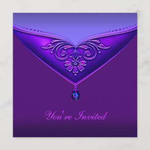 Modelo de convite de festa de ocasião roxo