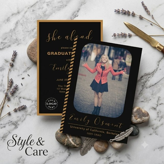 Modelo de Convite de Formatura Atraente e Elegante (Attractive Stylish Graduation Invitation Template)