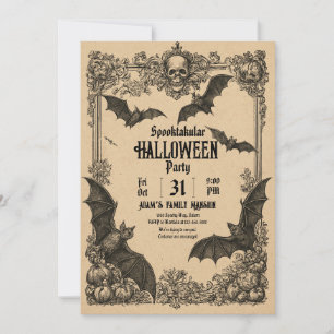 Modelo de Convite de Halloween Vintage