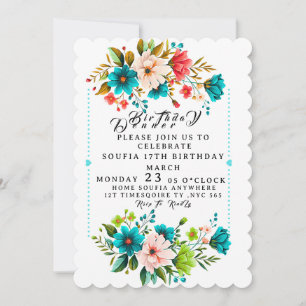 Modelo de Convite de Jantar Floral, Editável 