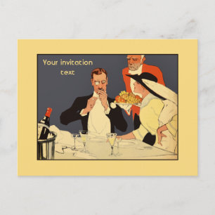 Modelo de convite de janto do estilo clássico vint