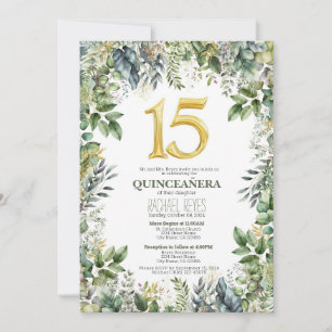 Modelo de Convite de Quinceañera com Verdura