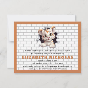 Modelo de Convite do Adorável Filhote de Tigre Esp