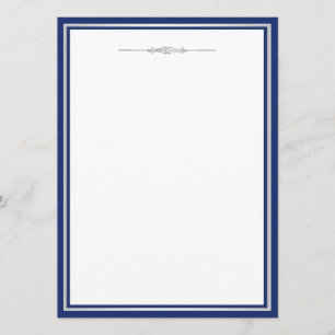 Modelo de Convite Elegante Azul Naval e Prata