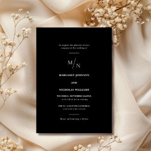 modelo de convite exclusivo para casamento preto e
