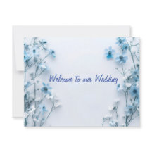 Modelo de Convite Floral Azul Elegante