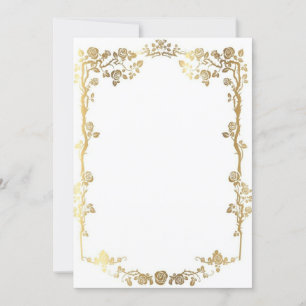 Modelo de convite floral dourado