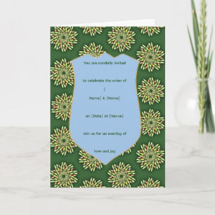 Modelo de Convite Floral Elegante com Escudo