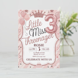 Modelo de Convite Little Miss Threenager