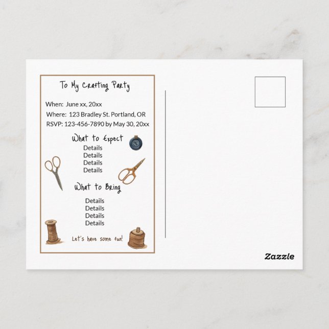 Modelo de Convite Maxine le Modiste (Verso)