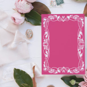 modelo de convite moldura floral art nouveau