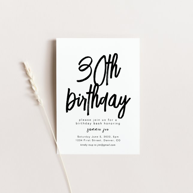 Modelo de Convite para aniversário de 30 anos Simp (Criador carregado)