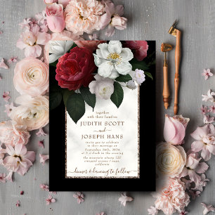 Modelo de Convite para Casamento de Buquê Elegante