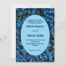 Modelo de Convite para Casamento de Conselho Azul 