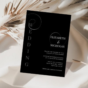 modelo de convite para casamento digital preto e b